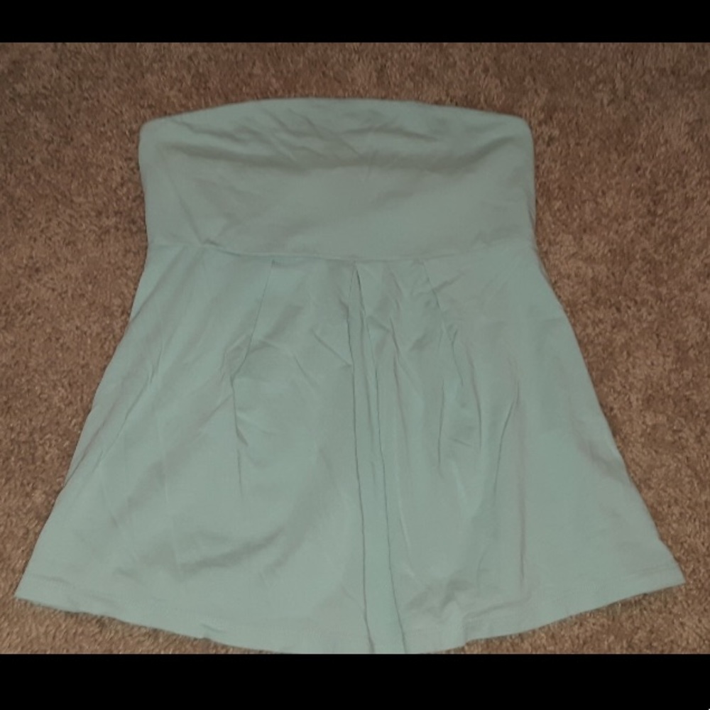 babydoll strapless light blue shirt